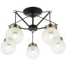 SLE110302-05 Светильник потолочный Черный, Бронза/Прозрачный, Белый E27 5*60W STRICCE