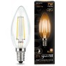 103801107 Лампа Gauss LED Filament Свеча E14 7W 550lm 2700К 1/10/50