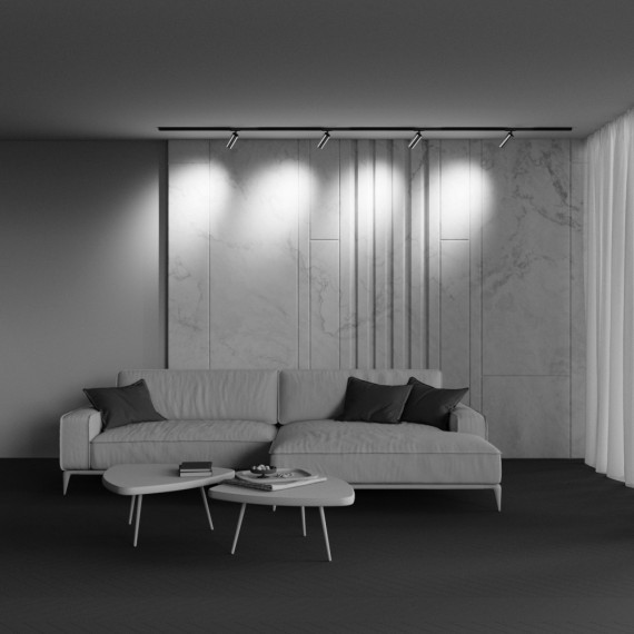 Однофазный двужильный светодиодный трековый светильник Maytoni Unity TR021-1-12W3K-W-BBS Focus LED 3000К 900Лм CRI90+ 50° 12Вт