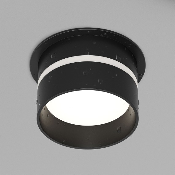DK2404-BK Встраиваемый светильник влагозащ., IP 44, до 15 Вт, GU10, черный, алюминий