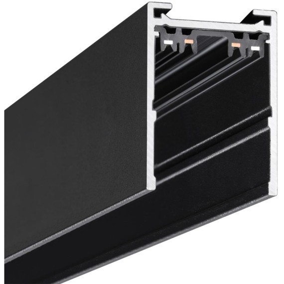 135300 Черный 2м шинопровод накладной/подвесной (в комплекте торцевые заглушки 2шт, крышка и соединит. планка) Novotech VECTOR