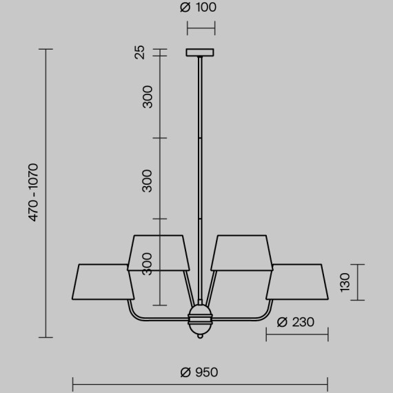 Подвесной светильник Maytoni Modesto MOD360PL-08BS