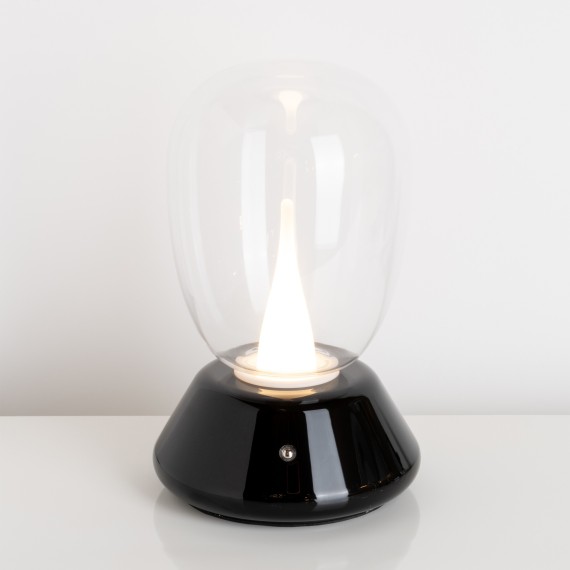 Настольная лампа диммируемая 10W 3000K прозрачный/черный Uovo III Lightstar 807907