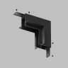 Соединитель угловой с потолка на стену для шинопровода в ГКЛ 12.5мм Smart 220V Denkirs TR2118-BK