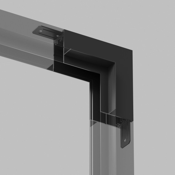 Соединитель угловой с потолка на стену для шинопровода в ГКЛ 12.5мм Smart 220V Denkirs TR2118-BK