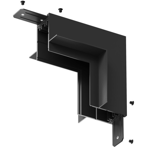 Соединитель угловой с потолка на стену для шинопровода в ГКЛ 12.5мм Smart 220V Denkirs TR2118-BK
