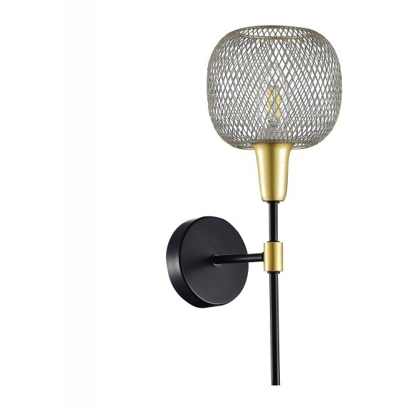 SLE1137-401-01 Светильник настенный Черный, Золотистый/Золотистый E14 1*60W ELITIS