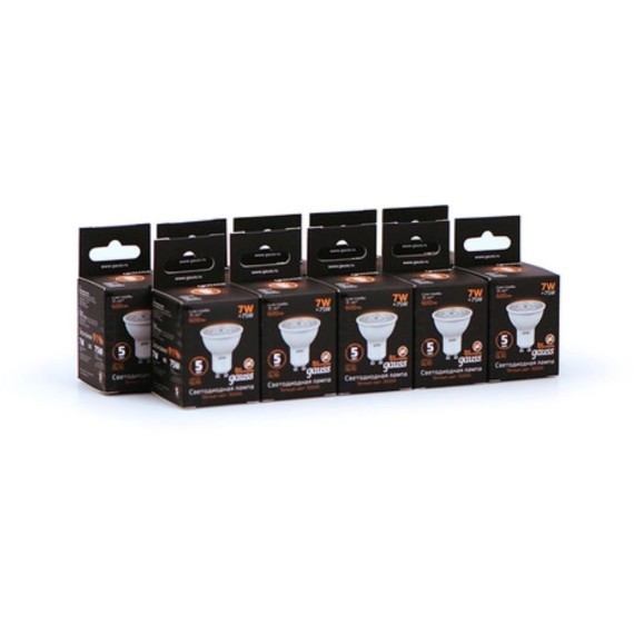 101506107 Лампа Gauss LED MR16 GU10 7W 600lm 3000K 1/10/100