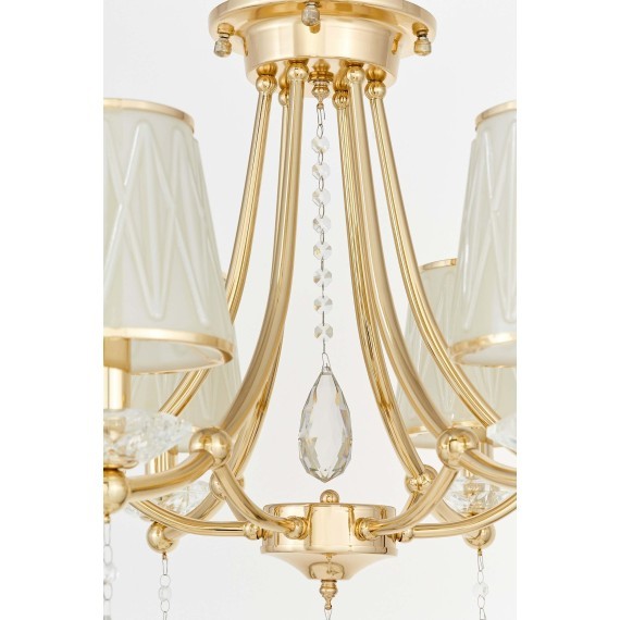 Хрустальная подвесная люстра Lumina Deco Dominni LDP 9268-6 GD