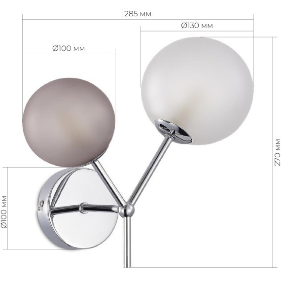 SLE1107-101-02 Светильник настенный Хром/Белый, Серый G9 LED 2*5W 4000K MALTE