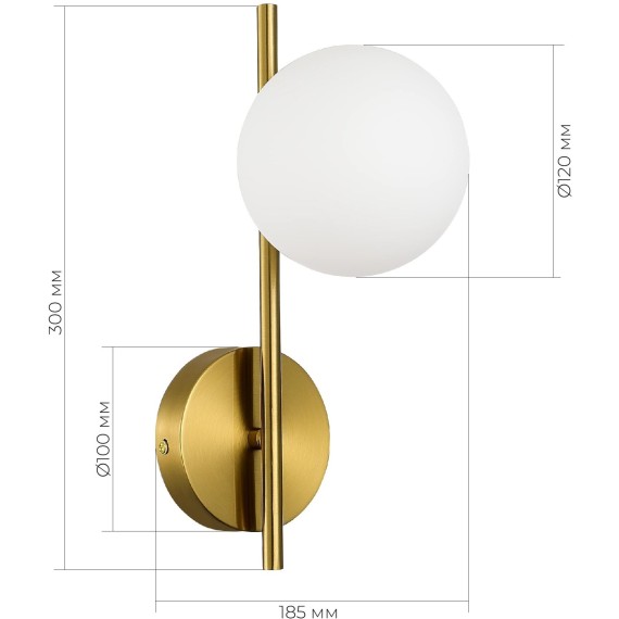 SLE1193-301-01 Светильник настенный Латунь/Белый G9 1*5W 4000K ENKEL