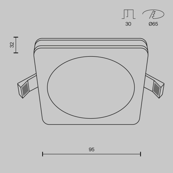 Встраиваемый светильник Maytoni DL2001-L7B Phanton светодиодный LED 7W
