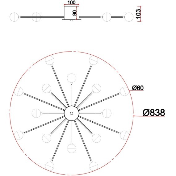 Потолочный светильник Freya FR5242CL-16BS