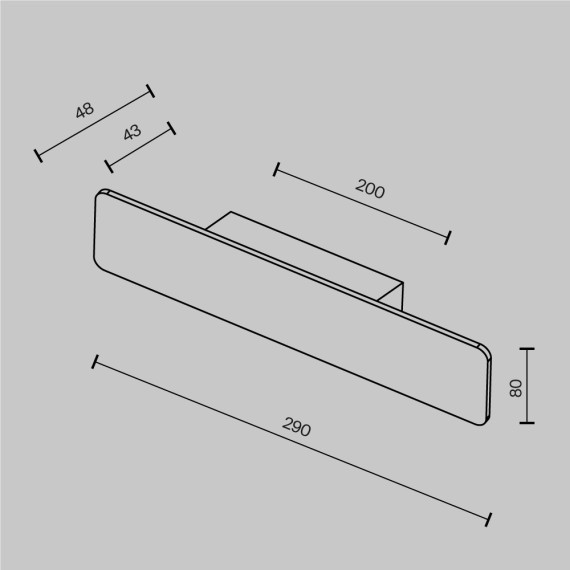 C80WL-10W3K-B Настенный светильник (бра) мягкого дополнительного освещения, 10Вт 3000К 450Лм CRI90 120° IP20 Mayotni Stela