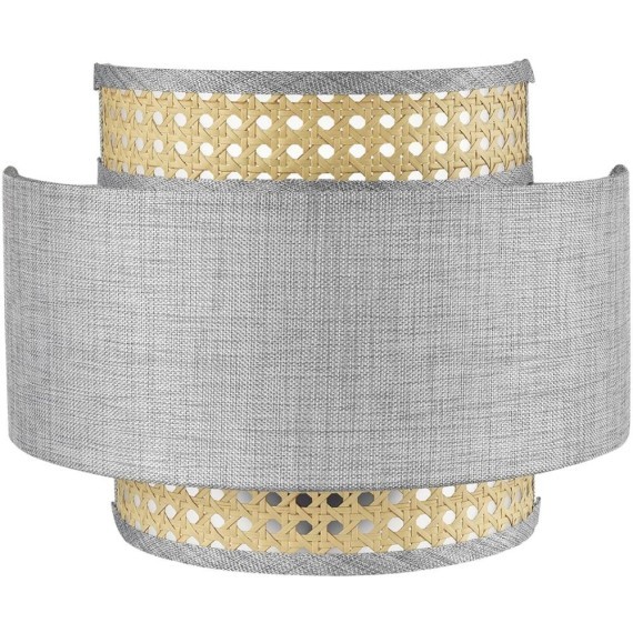 8043/1W MODERNI LN24 черный/серый/бежевый, металл/текстиль/ротанг Бра Е27 1*60W 220V LAUNA