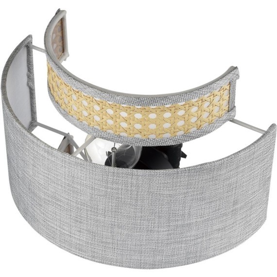 8043/1W MODERNI LN24 черный/серый/бежевый, металл/текстиль/ротанг Бра Е27 1*60W 220V LAUNA