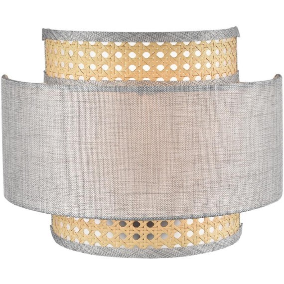 8043/1W MODERNI LN24 черный/серый/бежевый, металл/текстиль/ротанг Бра Е27 1*60W 220V LAUNA