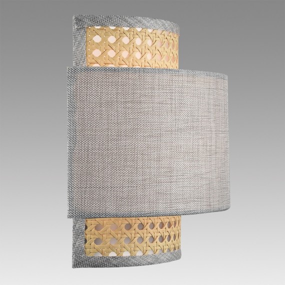 8043/1W MODERNI LN24 черный/серый/бежевый, металл/текстиль/ротанг Бра Е27 1*60W 220V LAUNA