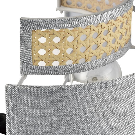 8043/1W MODERNI LN24 черный/серый/бежевый, металл/текстиль/ротанг Бра Е27 1*60W 220V LAUNA