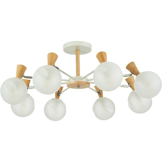 SLE220702-08 Светильник потолочный Белый, Светлое дерево/Белый E14 8*40W CATANIA