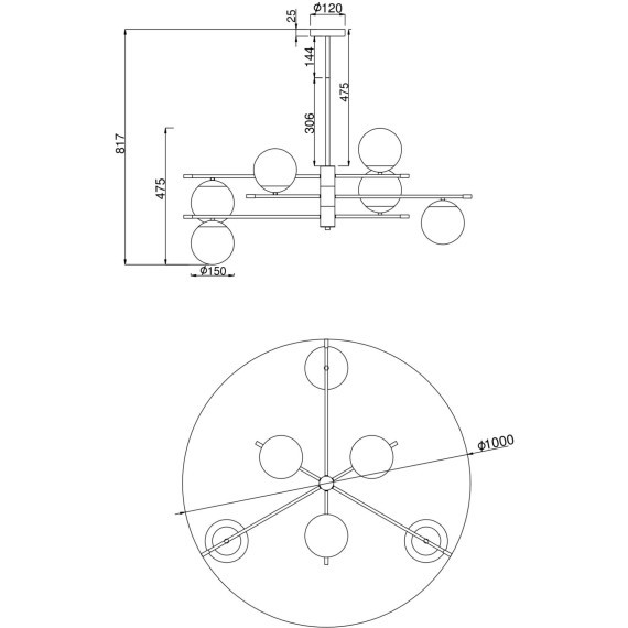 Подвесной светильник Maytoni MOD048PL-06G