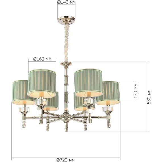 SL1121.103.06 Люстра подвесная ST-Luce Никель/Оливковый E14 6*40W OLEO