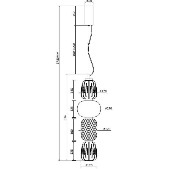 Подвесной светильник Maytoni MOD267PL-L32G3K
