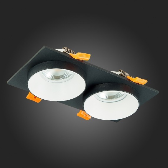 ST206.428.02 Св-к встр. Черный GU10 2*50W  IP20 L175xW92xH38 220V Без ламп Встраиваемые светильники