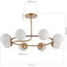 SLE220602-08 Светильник потолочный Золотистый/Белый E14 8*40W CALABRIA