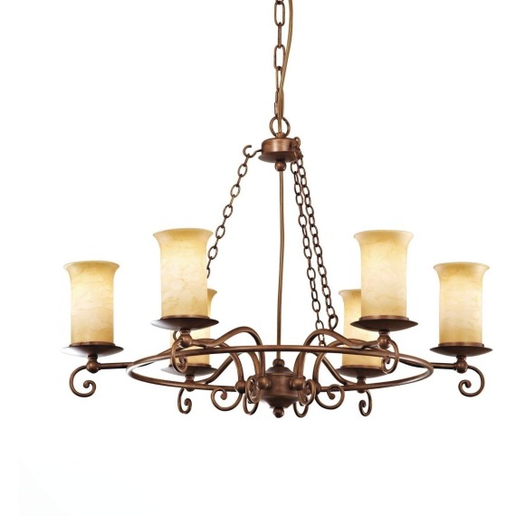 SL122.303.06 Светильник подвесной Коричневый/Янтарный E14 6*60W ANCORA