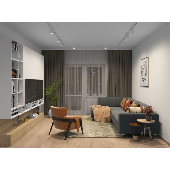 3м белый однофазный двужильный накладной шинопровод Denkirs TR1003-WH