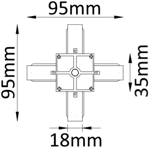 Х-образный соединитель для накладных однофазных шинопроводов Crystal Lux CLT 0.211 04 WH