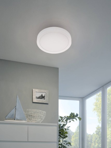 30891 Накладной светильник FUEVA 5, LED 20,5W, 2500lm, IP44, H28, ?285, сталь/пластик, белый