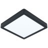 99256 Светодиодный накладной светильник FUEVA 5, 17W (LED), 210х210, H28, 2100lm, 4000K, сталь, черн