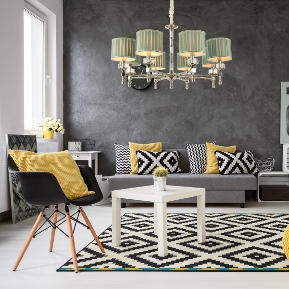 SL1121.103.08 Люстра подвесная ST-Luce Никель/Оливковый E14 8*40W OLEO