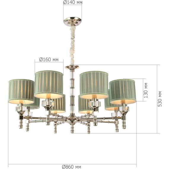 SL1121.103.08 Люстра подвесная ST-Luce Никель/Оливковый E14 8*40W OLEO