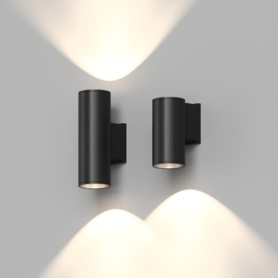 Настенный уличный светильник BORG Denkirs IP65, 18 Вт, 3000К, черный, алюминий DK9821-BK