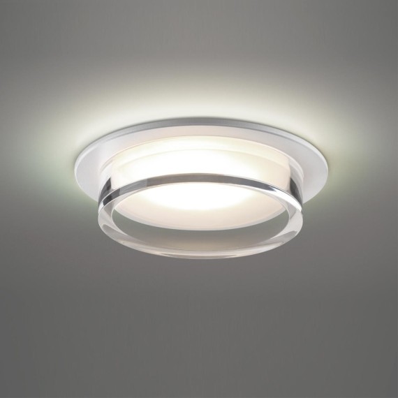 371025 Белый круглый встраиваемый светильник с акриловым кольцом под лампу GX53 макс 12Вт 220-240V IP20 Novotech GEM