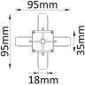 Х-образный соединитель для накладных однофазных шинопроводов Crystal Lux CLT 0.211 04 BL