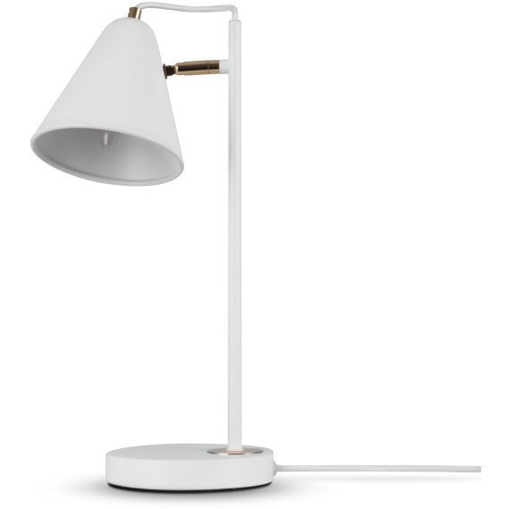 Белая настольная лампа с металлическим поворотным плафоном под лампу Е14 Freya Falke FR8001TL-01WG