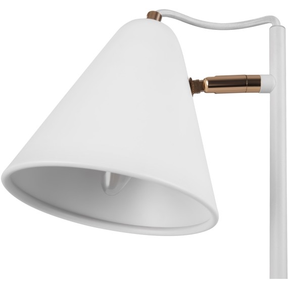 Белая настольная лампа с металлическим поворотным плафоном под лампу Е14 Freya Falke FR8001TL-01WG