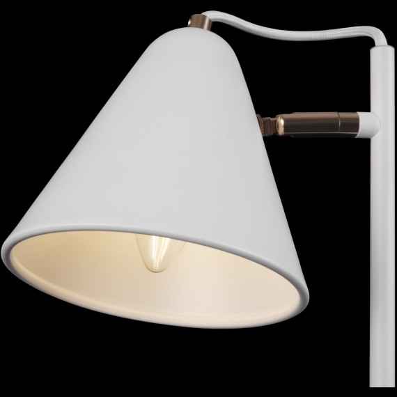 Белая настольная лампа с металлическим поворотным плафоном под лампу Е14 Freya Falke FR8001TL-01WG