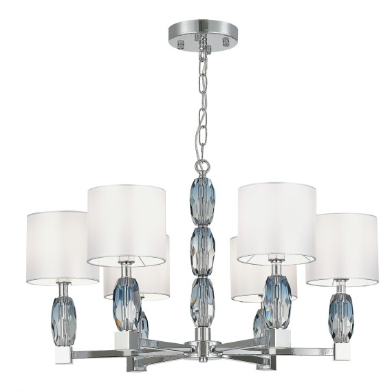 SL1759.103.06 Люстра подвесная ST-Luce Хром, Голубой/Белый E14 6*40W LINGOTTI