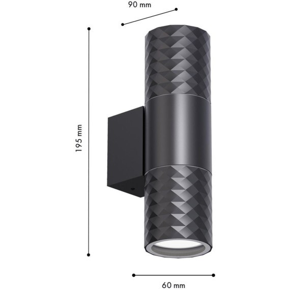 4659-2W, уличный светильник, D90xW60xH195, 2xGU10x35W, IP65, excluded