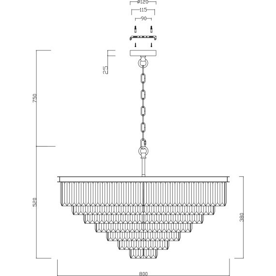 Подвесная люстра Revero MOD085PL-16CH