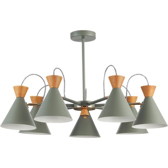 SLE125112-07 Светильник потолочный Серый, Золотистый/Серый, Темное дерево E14 7*40W MODICA