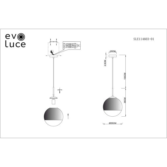 SLE114603-01 Подвес Хром/Хром, Прозрачный E27 1*60W BOFFI