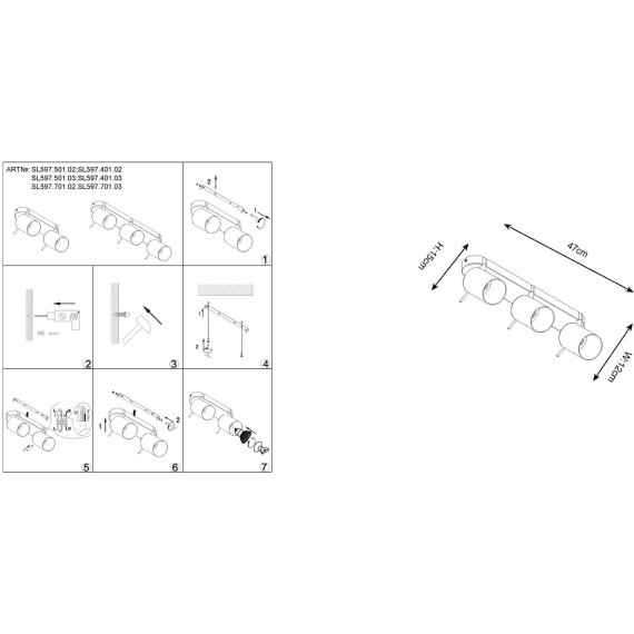 SL597.501.03 Спот ST-Luce Белый, Хром/Белый GU10 LED 3*3W Потолочные светильники