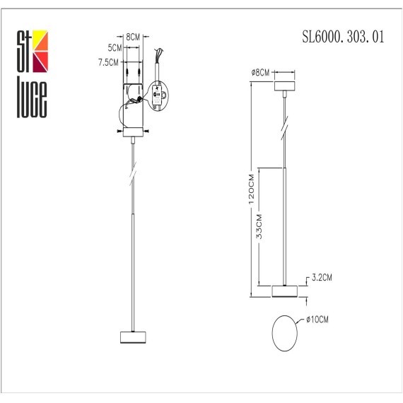 SL6000.303.01 Светильник подвесной ST-Luce Латунь/Латунь LED 1*7W 3000K PANCES