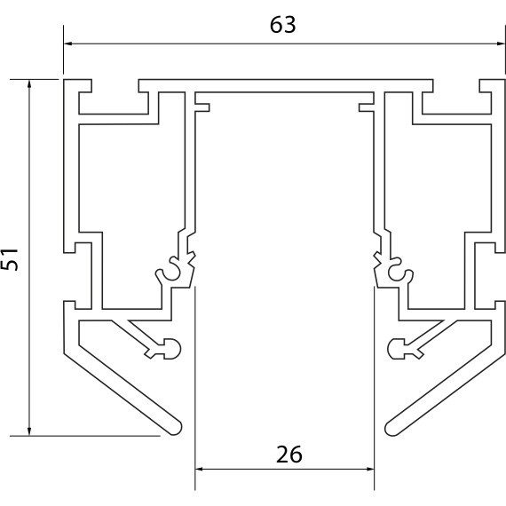ST046.419.02 Шинопровод натяжной потолок ST-Luce 1000мм 220V (Заглушки 2+2 в ком) SKYLINE 220